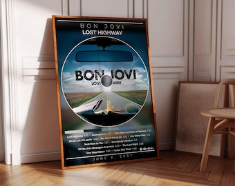 Bon Jovi Poster Print | Lost Highway Poster | Album Poster Print | Album Cover Poster | Rock Music Poster | Room Decor | Music Gift