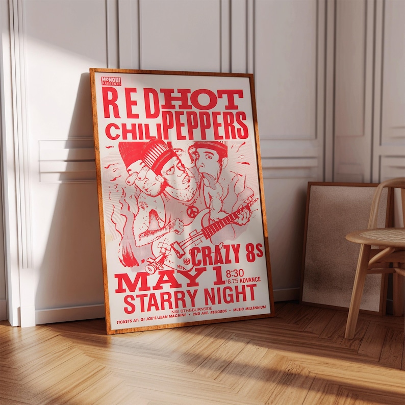 Red Hot Chili Peppers Poster | Concert Poster | Album Poster Print | Album Cover Poster | Rock Music Poster | Room Decor | Music Gift image 1
