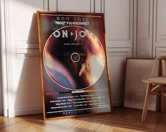 Bon Jovi Poster Print | 7800 Fahrenheit Poster | Album Poster Print | Album Cover Poster | Rock Music Poster | Room Decor | Music Gift