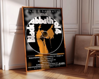 Impresión de póster de Black Sabbath / Póster del vol. 4 / Impresión de póster de álbum / Póster de portada de álbum / Póster de música metal / Decoración de habitación / Regalo musical