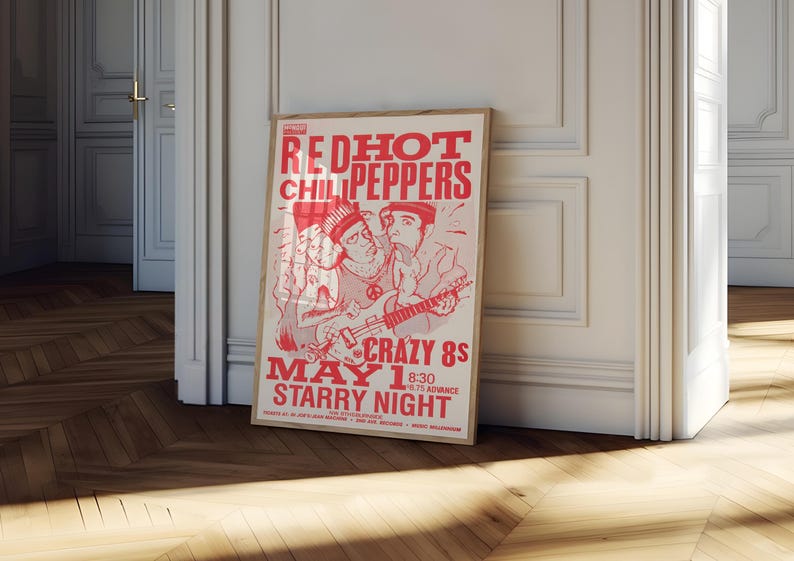 Red Hot Chili Peppers Poster | Concert Poster | Album Poster Print | Album Cover Poster | Rock Music Poster | Room Decor | Music Gift image 3
