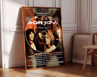 Bon Jovi Poster Print | These Days Poster | Album Poster Print | Album Cover Poster | Rock Music Poster | Room Decor | Music Gift
