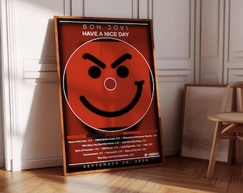 Bon Jovi Poster Print | Have a Nice Day Poster | Album Poster Print | Album Cover Poster | Rock Music Poster | Room Decor | Music Gift