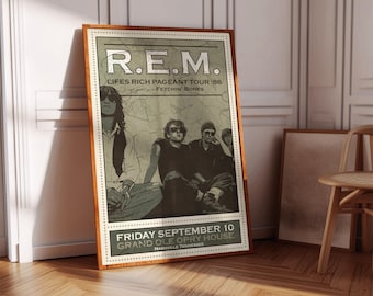 REM Poster | Concert Poster | Album Poster Print | Album Cover Poster | Rock Music Poster | Room Decor | Music Gift | Music Decor