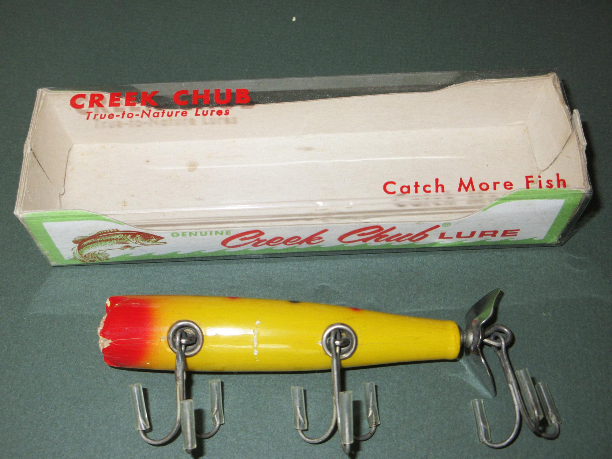 Antique Wooden Fishing Lure Creek Chub Bait Company Spinner Darter
