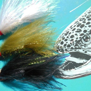 Trolling Flies Jay Fair-type Eagle Lake Marabou Minnow Trolling Fly Assortment for trout salmon steelhead and more