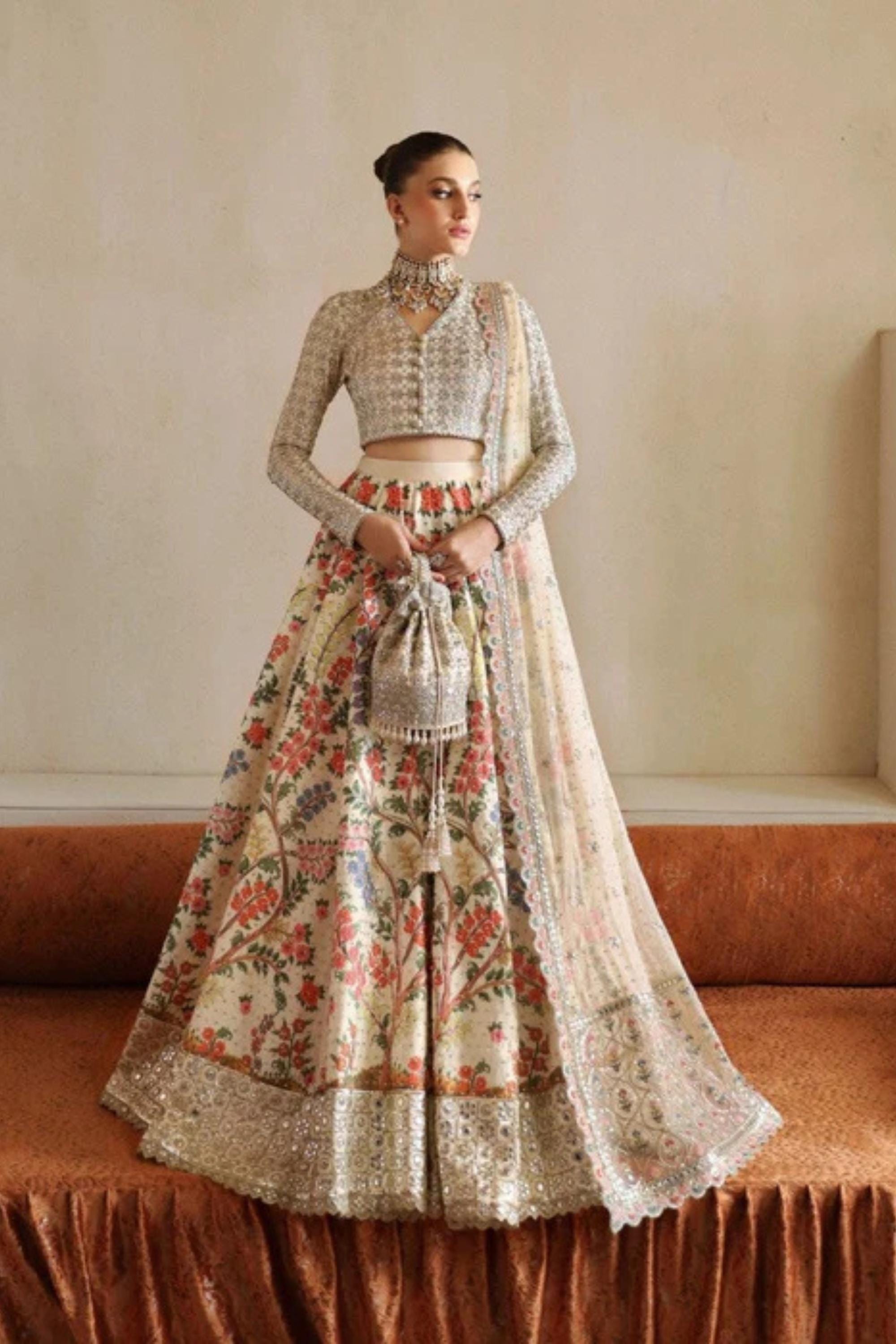chinese dress ladies Stylish Sequence And Embroidered Lehenga Choli- Shoplance