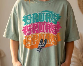 Spurs Shirt, San Antonio Spurs Tee, Retro NBA Fan Gift, Bold Graphic Basketball Shirt, Comfort Colors 1717, Vintage Spurs Logo Tee, Texas
