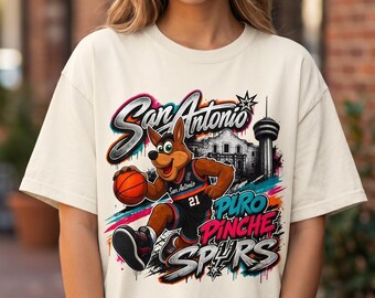 San Antonio Spurs Shirt, Puro Pinche Spurs Tee, Funny Basketball Fan Gift, Coyote Mascot Tshirt, Comfort Colors, Texas Basketball