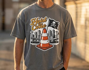 Hoist The Cone Graphic Tee: Vintage Washed Comfort Colors Streetwear Shirt