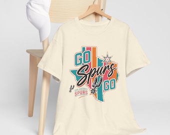 Go Spurs Go Shirt | San Antonio Spurs Tee | Texas Basketball | Retro Spurs Gift | NBA Fan Shirt | Gildan Heavy Cotton | Spurs Graphic