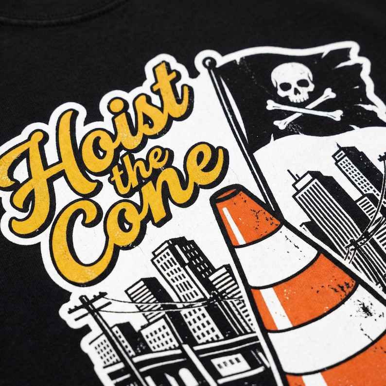 Maglietta grafica Hoist The Cone: maglietta streetwear vintage dai colori confortevoli e lavabili immagine 3