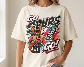 Go Spurs Go Shirt, San Antonio Spurs Tee, Coyote Mascot Graphic Shirt, Comfort Colors 1717, NBA Fan Gift, Funny Spurs Tee, Texas Basketball