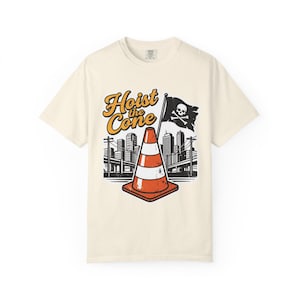 Maglietta grafica Hoist The Cone: maglietta streetwear vintage dai colori confortevoli e lavabili Ivory