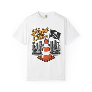 Maglietta grafica Hoist The Cone: maglietta streetwear vintage dai colori confortevoli e lavabili White