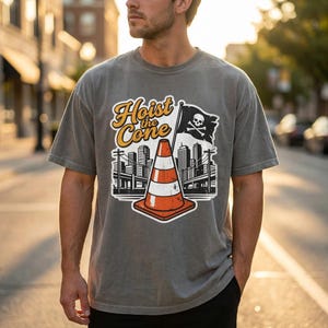 Maglietta grafica Hoist The Cone: maglietta streetwear vintage dai colori confortevoli e lavabili immagine 2