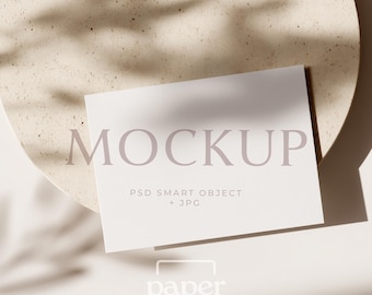 Mockup di biglietto vuoto 5x7, mockup di invito orizzontale, modello PSD minimalista per cartolina