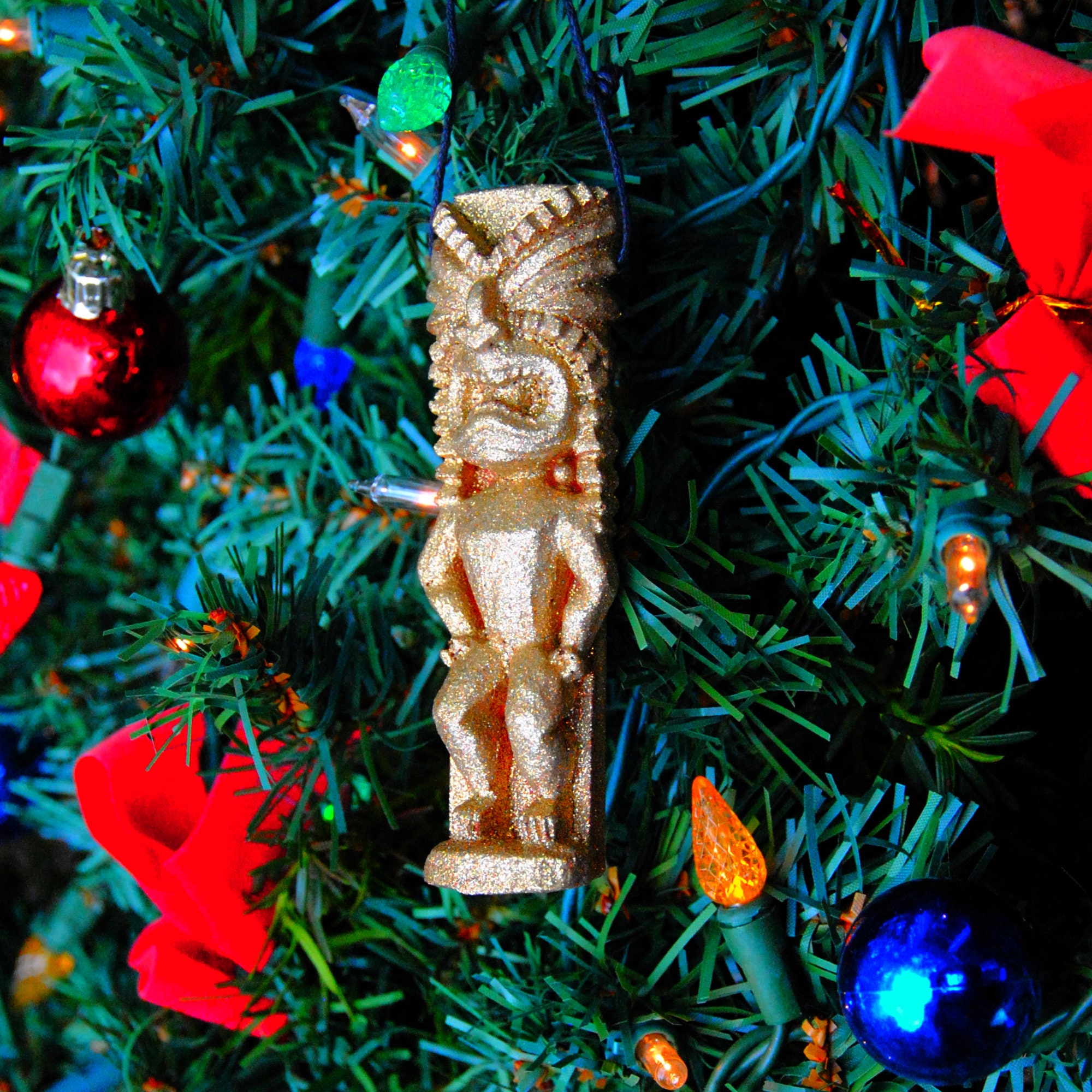 Handmade Tiki God Christmas Tree Ornament, Unbreakable Glitter Hawaiian  Holiday Tiki Bar Ornaments Decor - Etsy