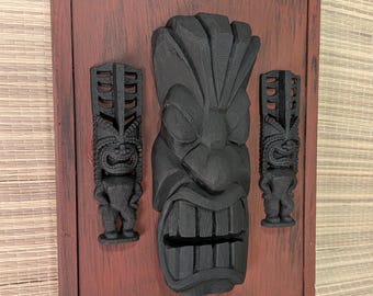 Vintage Coco Joe's Hapa Wood Lono Tiki God Figurine, Souvenir From