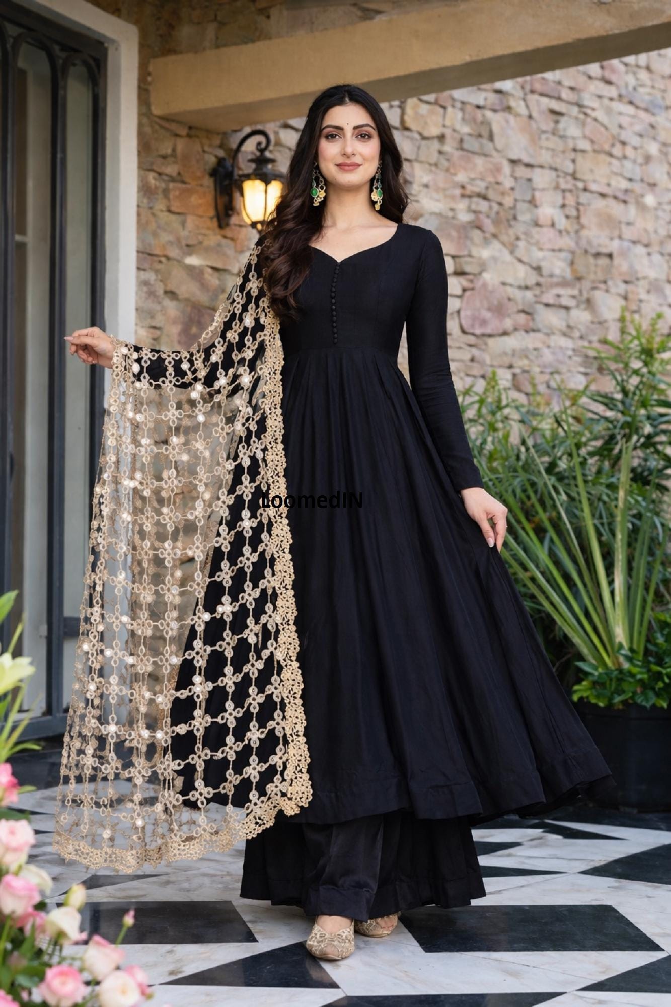 open lace back dress Black Yoke with Satin Grey Anarkali Salwar Kameez Musim Party wear Women  Girl Indian Pakistani Dress 8224 : Amazon.ca: Clothing, Shoes & Accessories