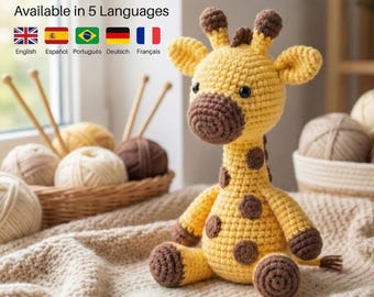Crochet Mini Giraffe Pattern PDF – Beginner Amigurumi Toy, Easy Step-by-Step Tutorial, Instant Download