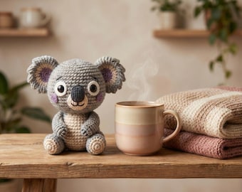 Crochet Koala Pattern PDF – Beginner Amigurumi Koala Toy, Easy Step-by-Step Guide, Instant Download