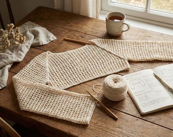 Crochet Fishnet Shrug Pattern PDF | Mesh Bolero Sleeves | Y2K Festival Top | Super Cropped Arm Warmer | Easy Beginner DIY Tutorial