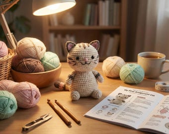 Crochet Cat Pattern PDF for Beginners – Easy Amigurumi Cat Tutorial | Instant Download