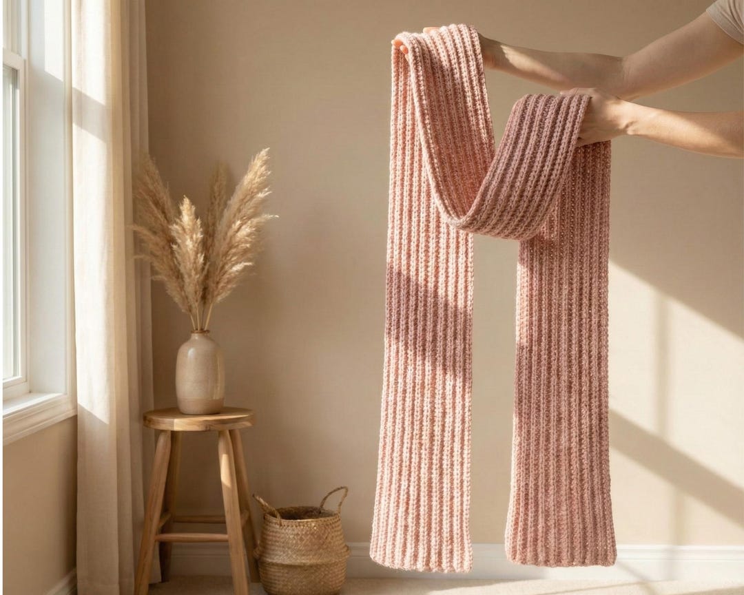 Ribbed Scarf Crochet Pattern – Easy Beginner PDF Tutorial - Etsy