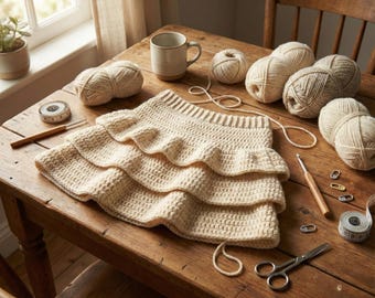 Crochet Ruffle Mini Skirt Pattern | Y2K Coquette Fairycore Skirt | Made to Measure DIY Tutorial | PDF Digital Download