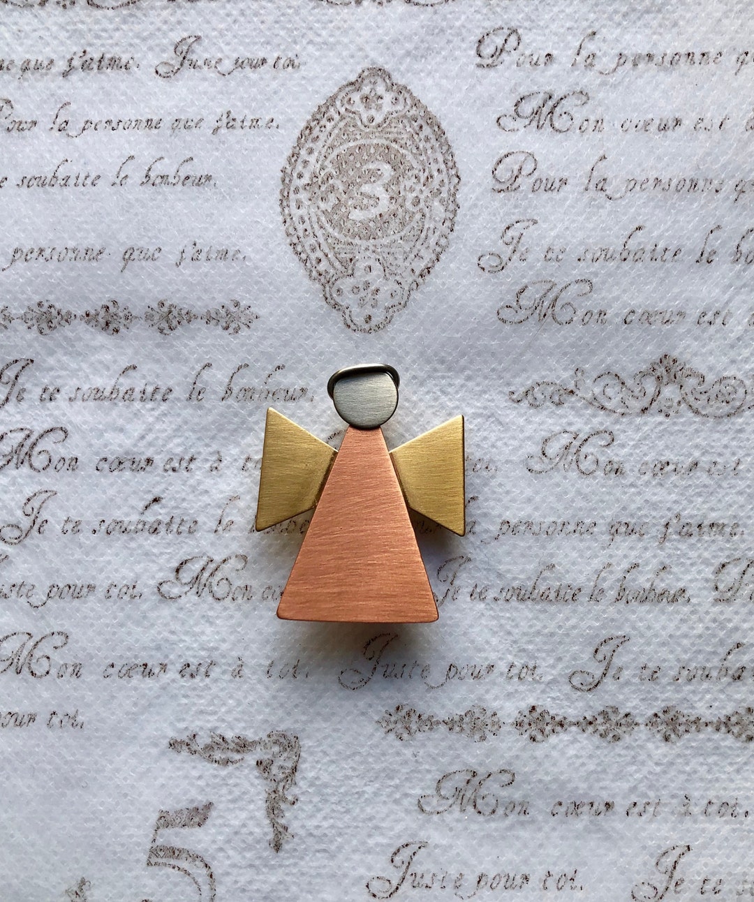 Vintage 1990s Three Color Metal Sleek Angel Pin - Etsy