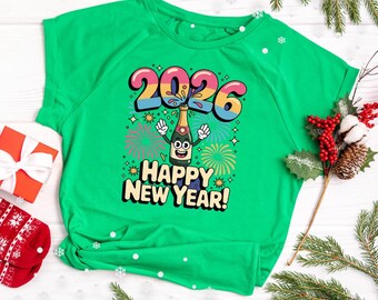 Happy New Year 2026 T-Shirt Design PNG Digital Download”