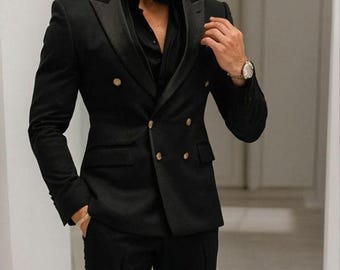 Classic Two Piece Designer double breast suit for men partywear, wedding and Grooms