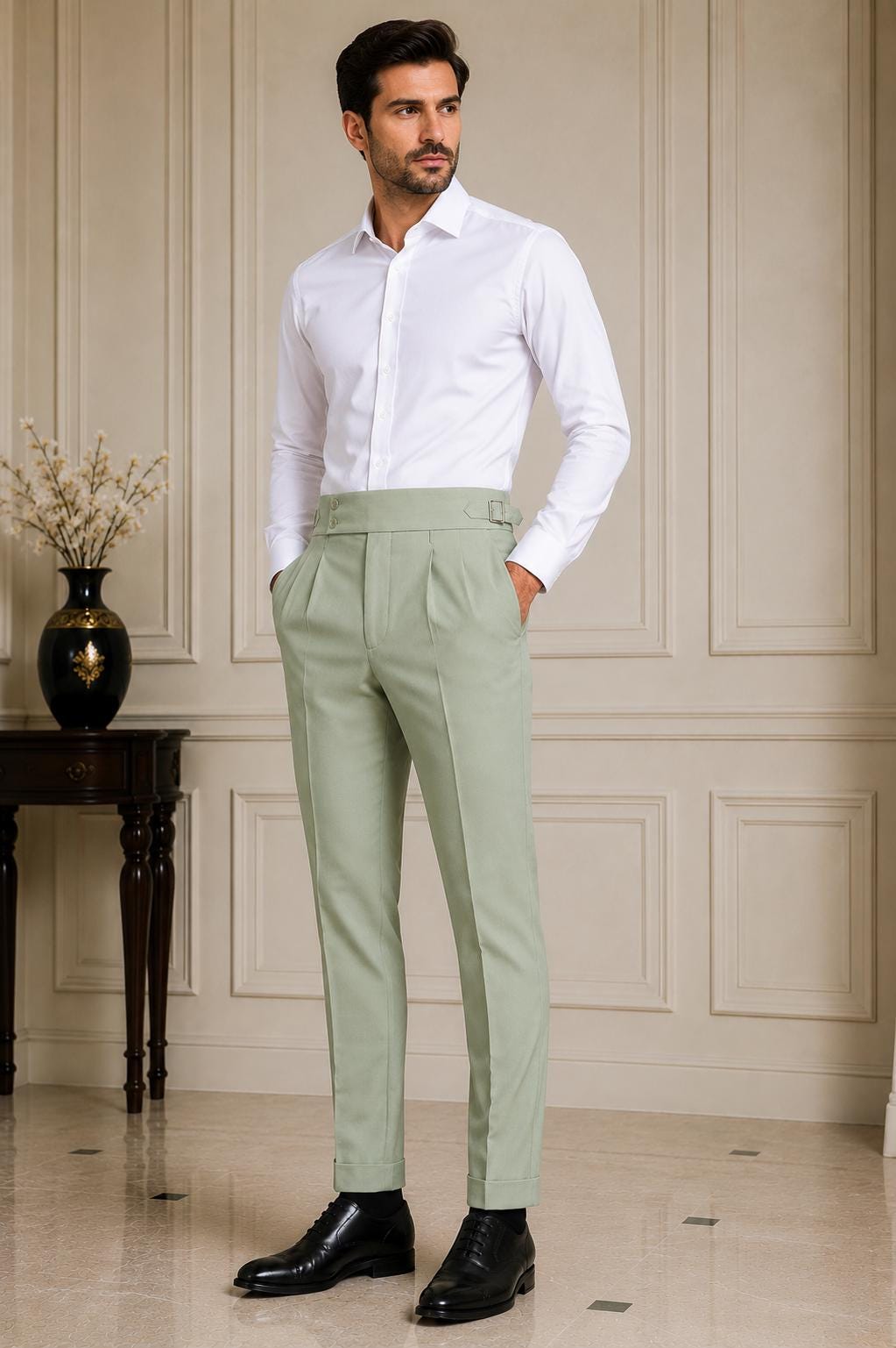 Sage Green Pants Men