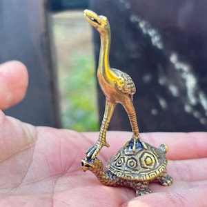 Crane on Turtle Sculpture - Etsy