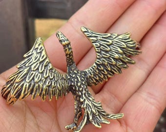 Brass Phoenix Desk Decor Paperweight Collectible Ornament