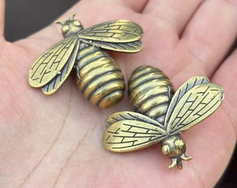 2 stück Vintage Messing Biene Schlüsselanhänger Anhänger DIY Bead Spacer Accessoire