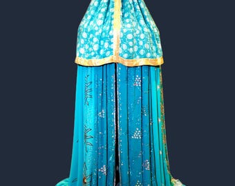 Upcycled Saree Canopy, One of a Kind, Handmade Textile Canopy, Kids Room, Bedroom, Camping Decor, Made from 6 Vintage Sarees