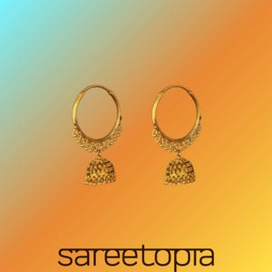 Goldene Single Jhumka Creole – Inspiriert von der Tradition Maharashtras, trageleicht, handgefertigte Statement Ohrringe