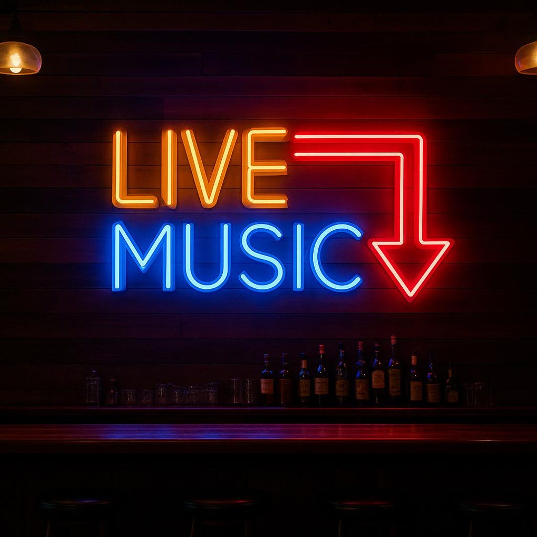 Live Music Neon Sign, Neon Music Sign, Music Bar Led Sign, Music Studio ...