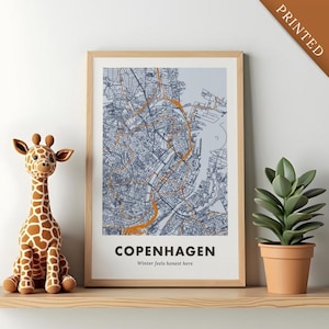 Kopenhagen Map Print - Dänemark Wandkunst | Hygge Wohnkultur | Skandinavisches Poster