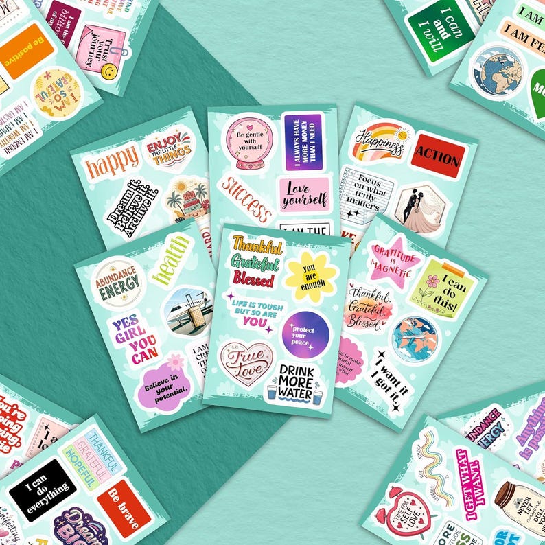 Vision Board Stickers for Women - Positive Quote, Inspiration Vinyl ...