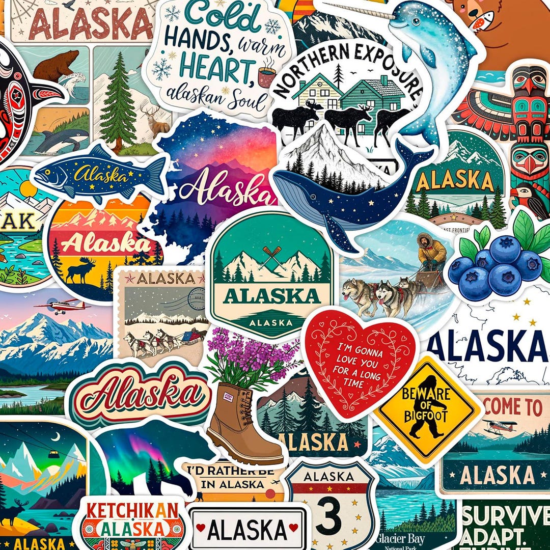 100pcs Alaska Stickers , Vinyl Decals for Water Bottle, Laptop - Etsy