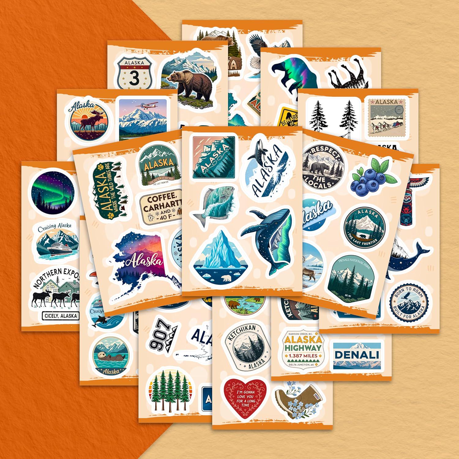 Sticker Pack Ak 100pcs Alaska Stickers , Vinyl Decals for Water Bottle, Laptop - Etsy