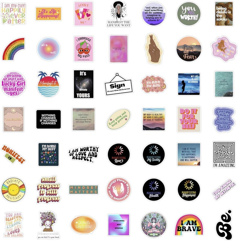 100 Pieces Manifestation Stickers ,waterproof Vinyl Decals for Water ...