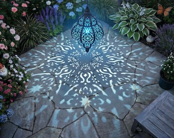 Hanging Solar Lights Outdoor Garden Decor Moroccan Solar Lantern Waterproof for Patio