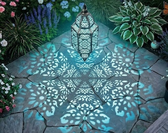 Hanging Solar Lights Outdoor Garden Decor Moroccan Solar Lantern Metal Waterproof for Patio