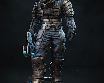 Isaac Clarke Statue | Dead Space Figur | Handgemalter Resin 3D Print | Realistischer Gaming Charakter Sammelfigur | Horror Sci-Fi Deko