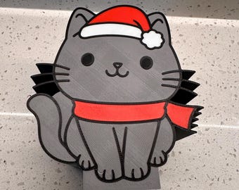 cat with Santa hat Bath and Body Works holder