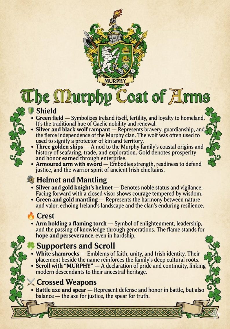 Custom Family Coat of Arms | Personalized Family Crest | Murphy ...